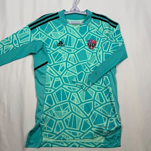 Adidas FCC Cincinnati Soccer #21 Jersey Teal Geometric Long Sleeve Mens Medium - Picture 1 of 10